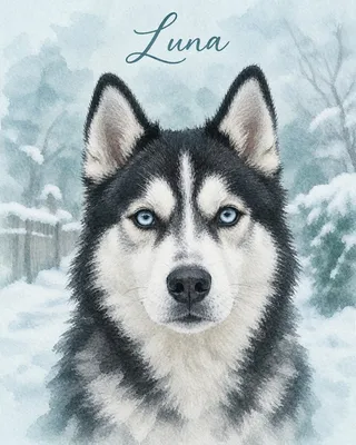 Siberian Husky portrait example