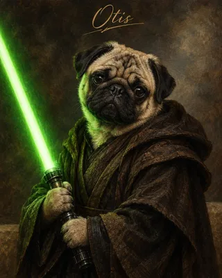 Pug portrait example