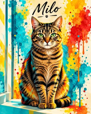 Tabby Cat portrait example
