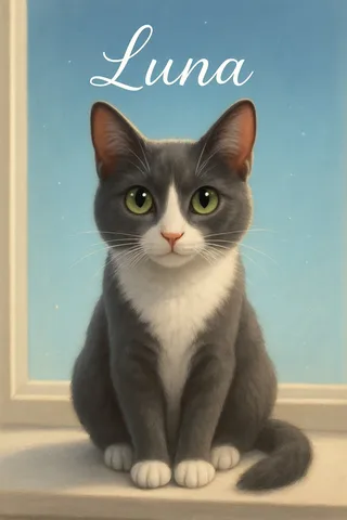 Portrait Gifts for Cat Lovers portrait example