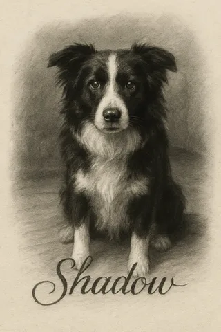 Black and White Pet portrait example