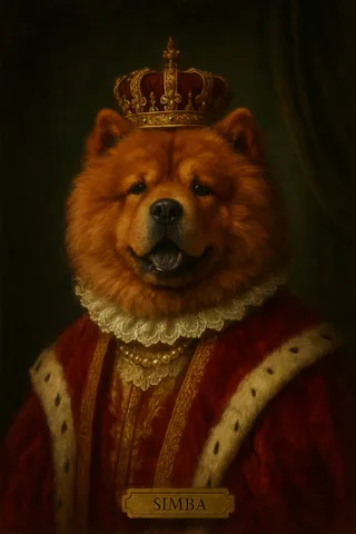 Chow Chow pet portrait in Royal style (example)