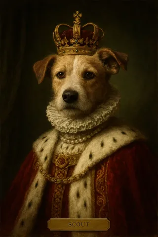 Rescue Dog & Mixed Breed pet portrait in Royal style (example)