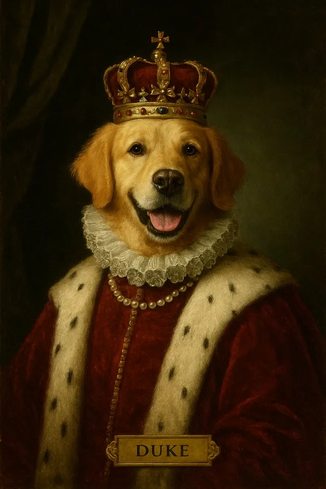 Royal pet portrait example