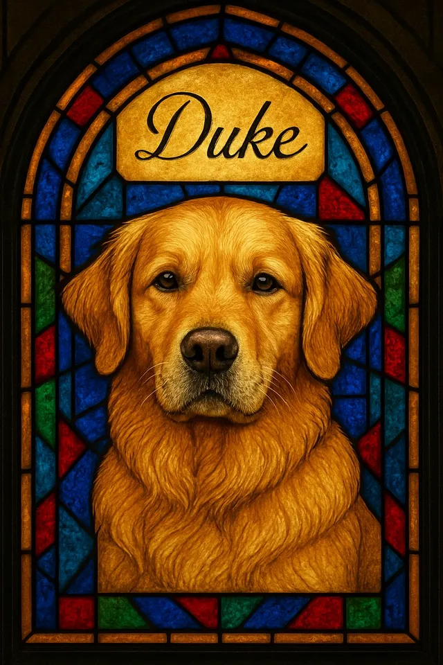 Stained Glass pet portrait example
