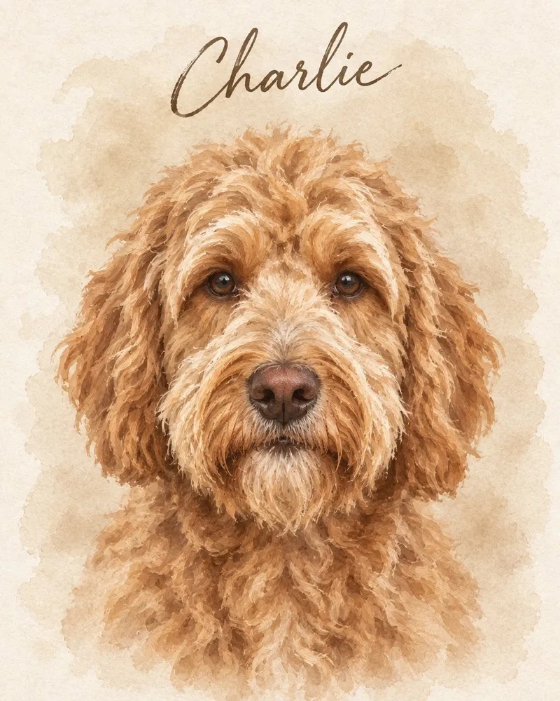 Watercolor Earthy pet portrait