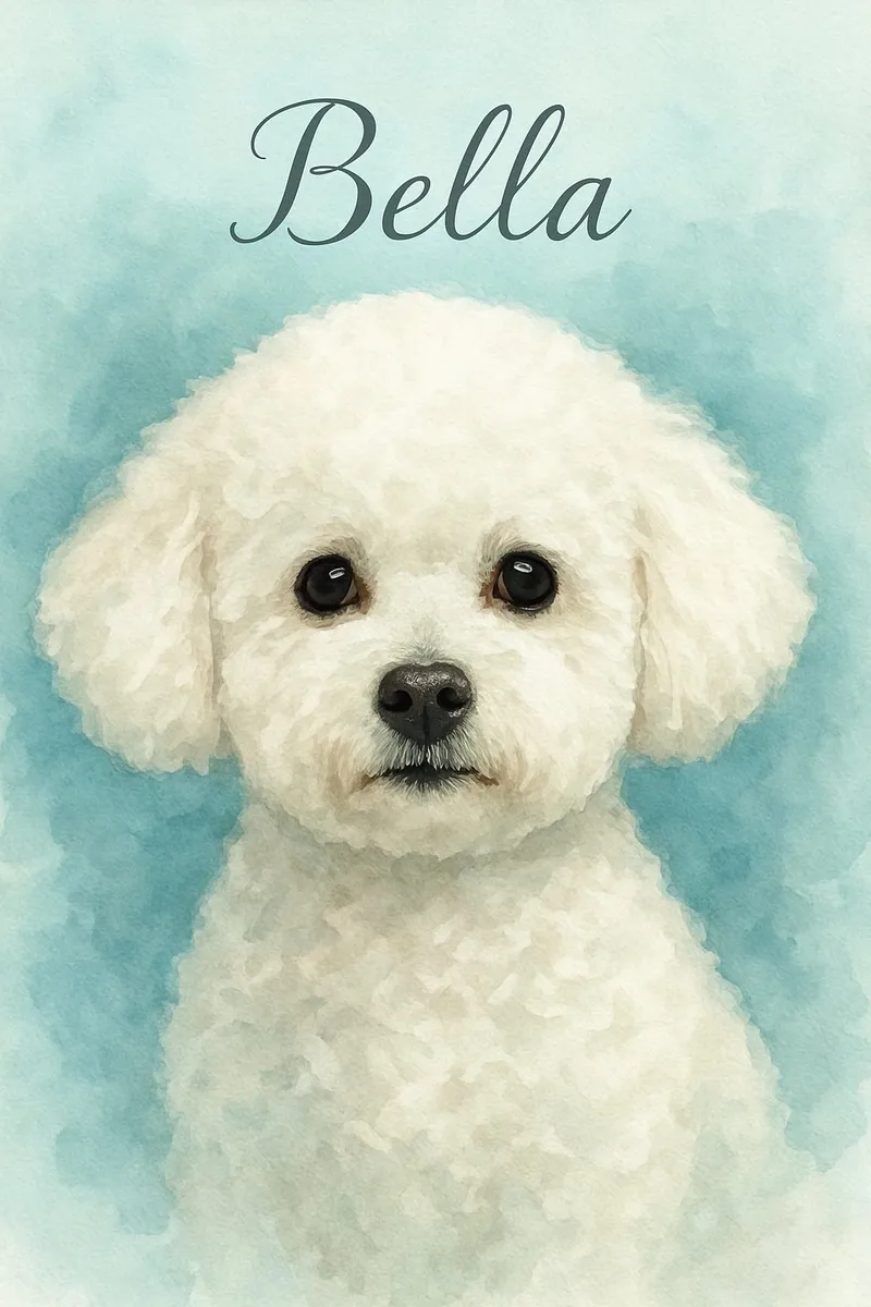 Watercolor Blue pet portrait