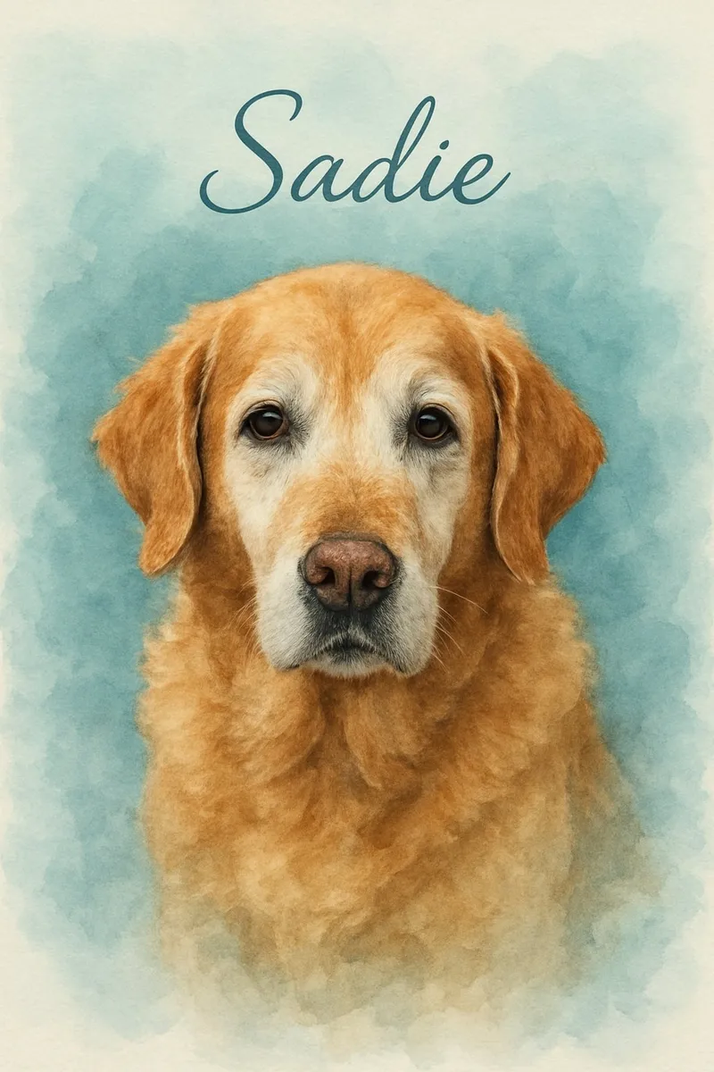 Watercolor Blue pet portrait