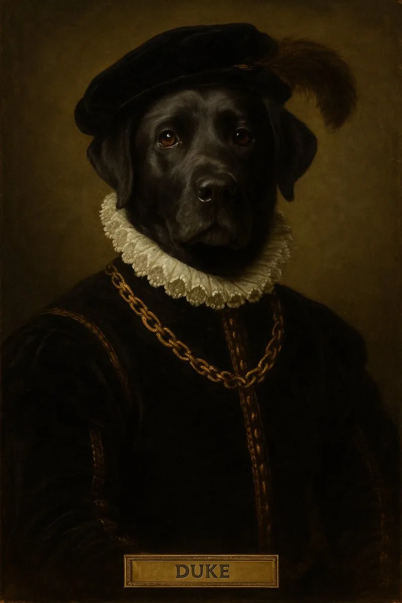 Renaissance Noble pet portrait example