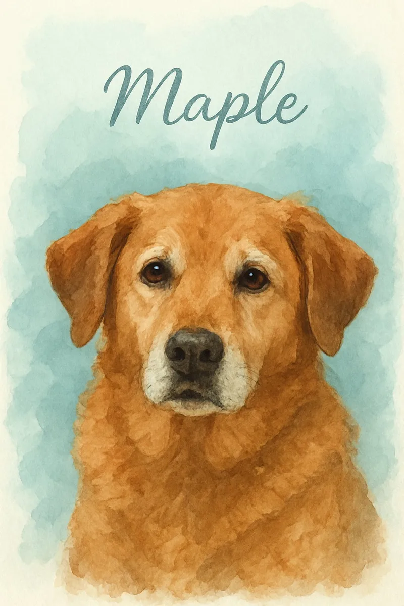 Watercolor Blue pet portrait