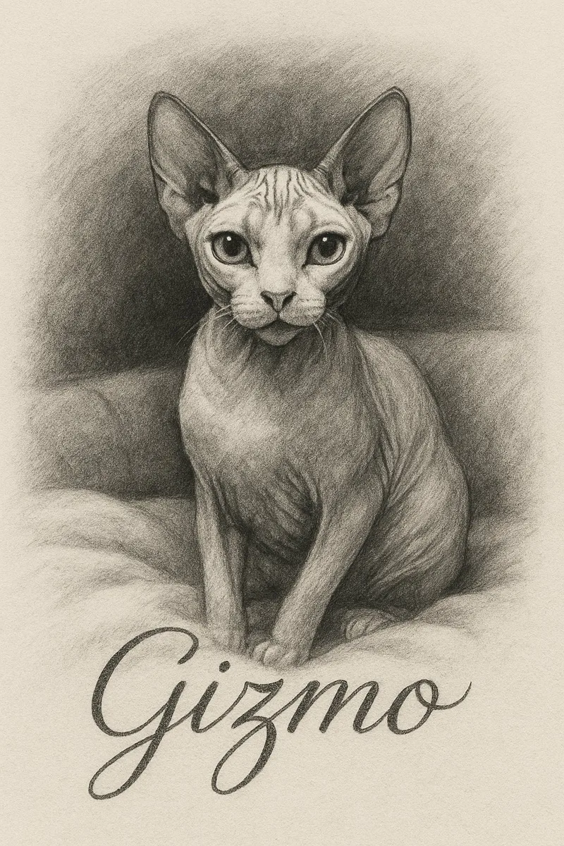 Black White Charcoal pet portrait