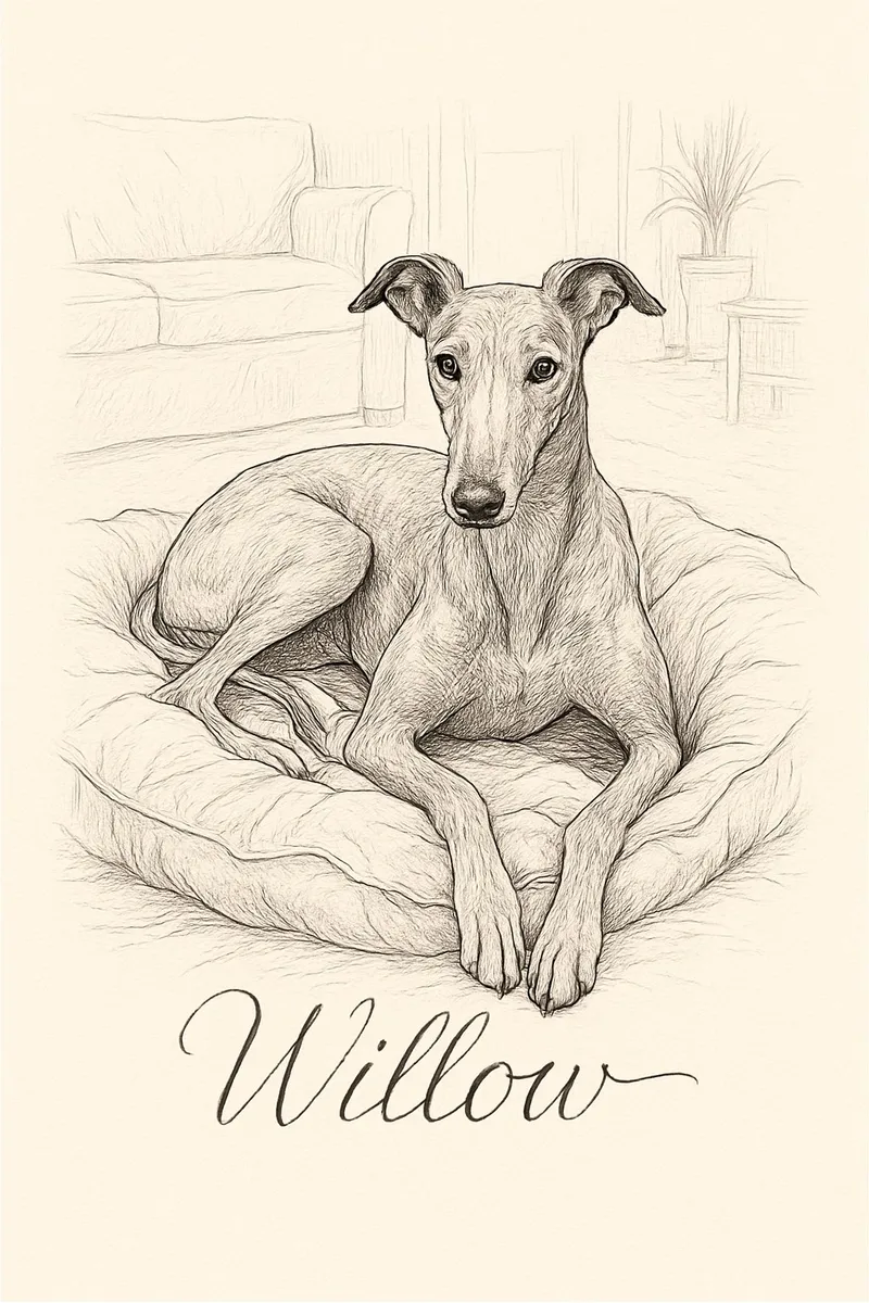 Line Art pet portrait