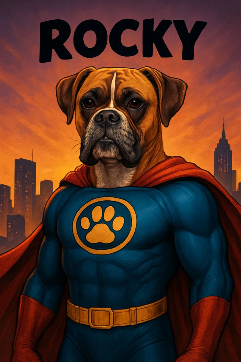 Superhero pet portrait