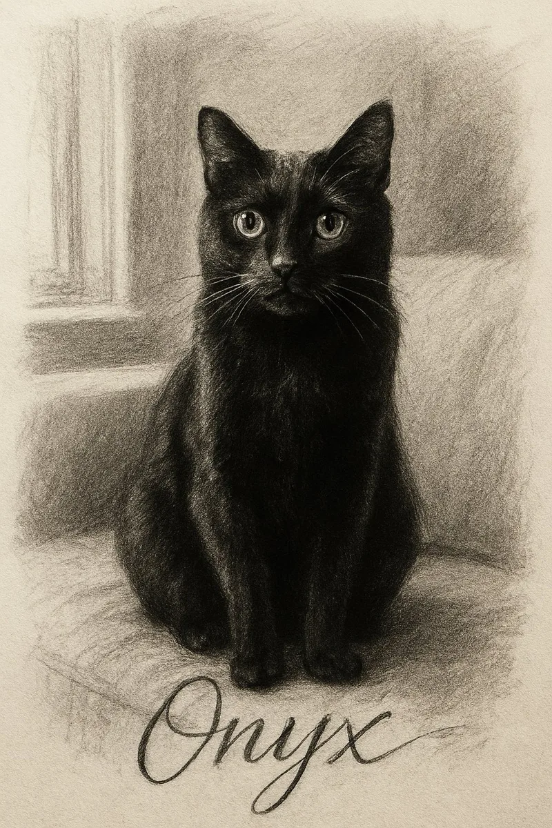Black  White Charcoal pet portrait