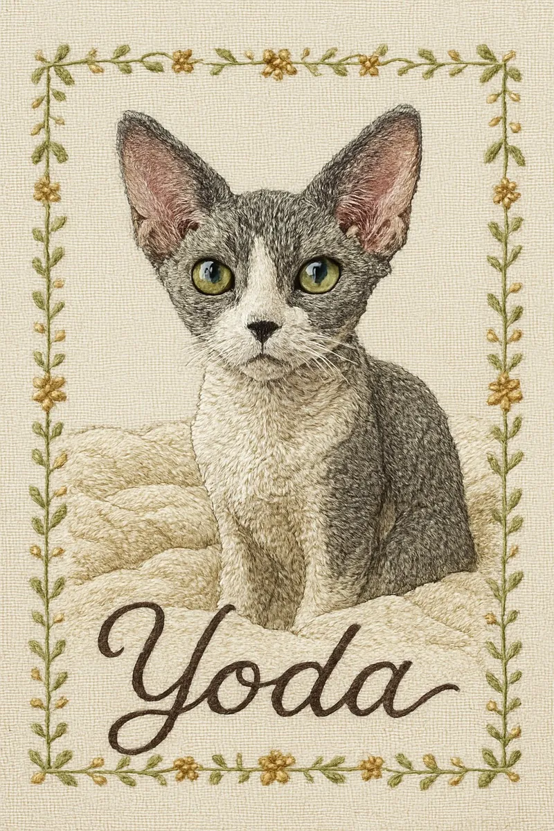 Embroidery pet portrait
