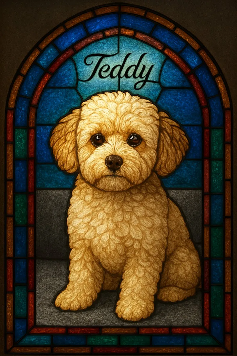 Stained Glass pet portrait