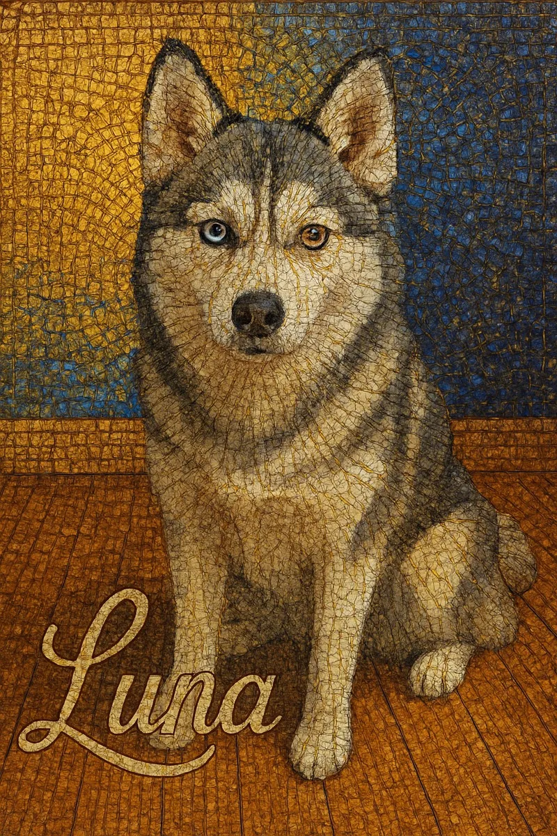 Mosaic pet portrait