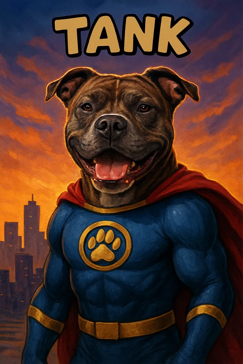 Superhero pet portrait