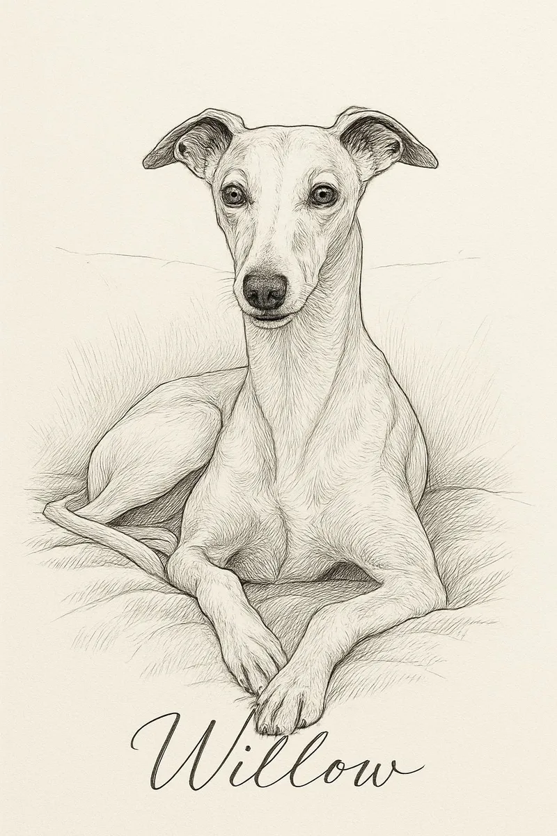Line Art pet portrait