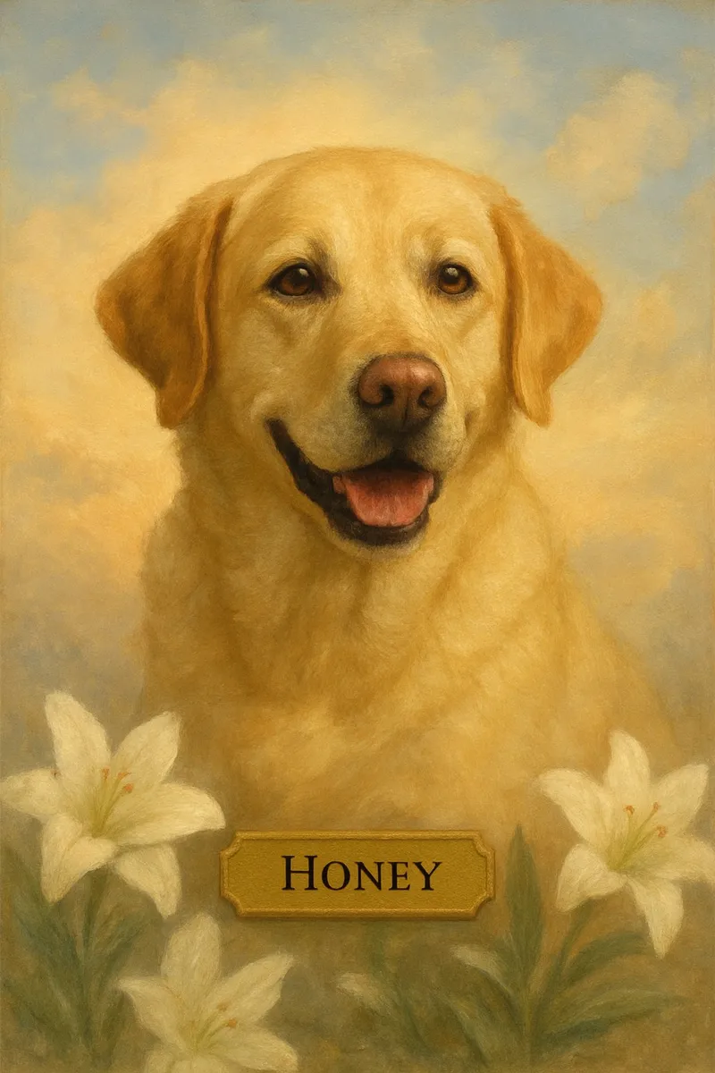 Memorial pet portrait example