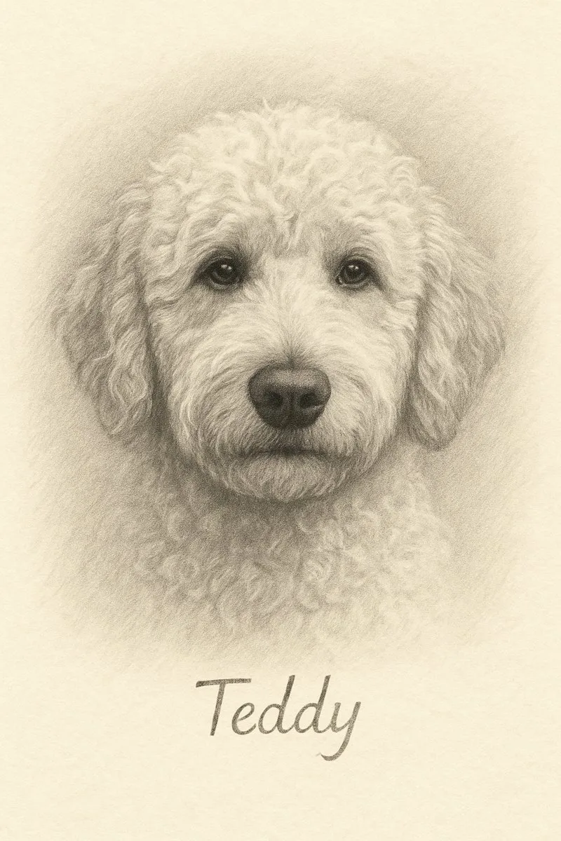Pencil Sketch pet portrait example