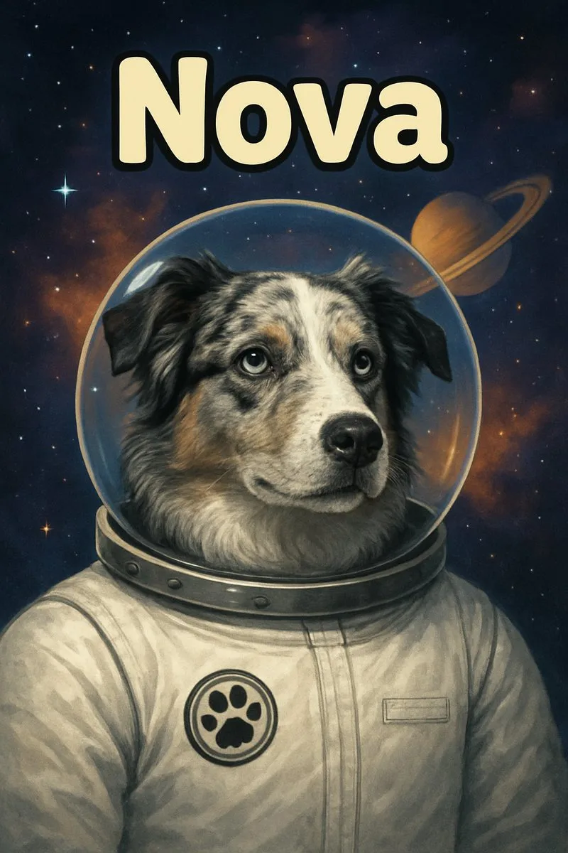 Astronaut pet portrait