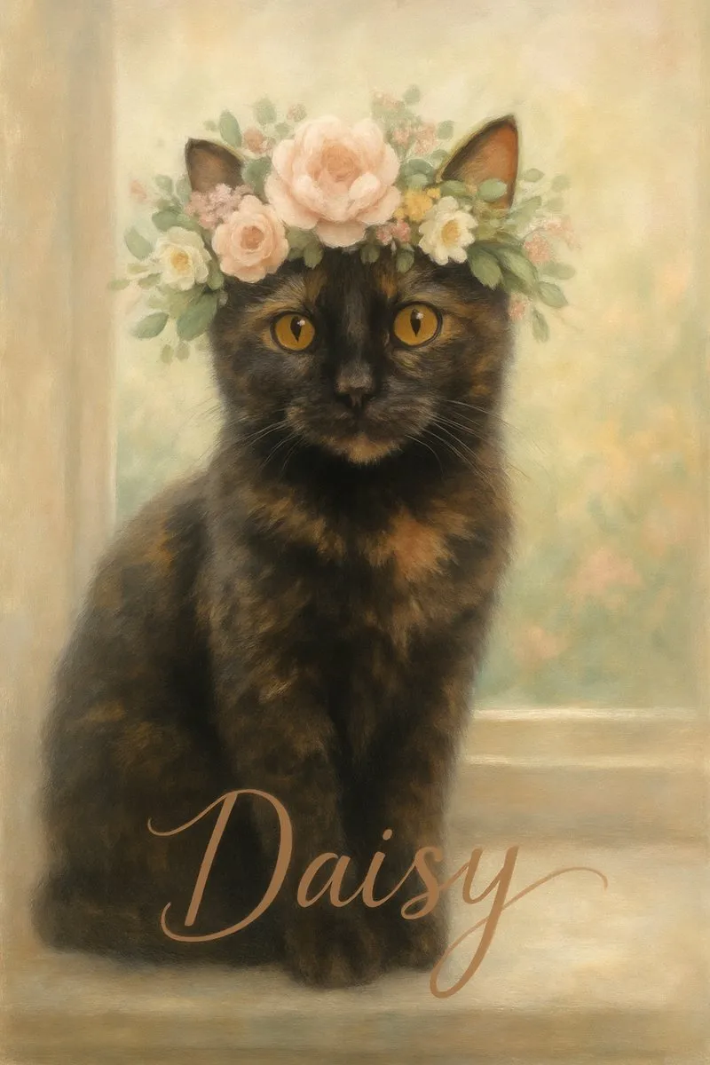 Floral Crown pet portrait