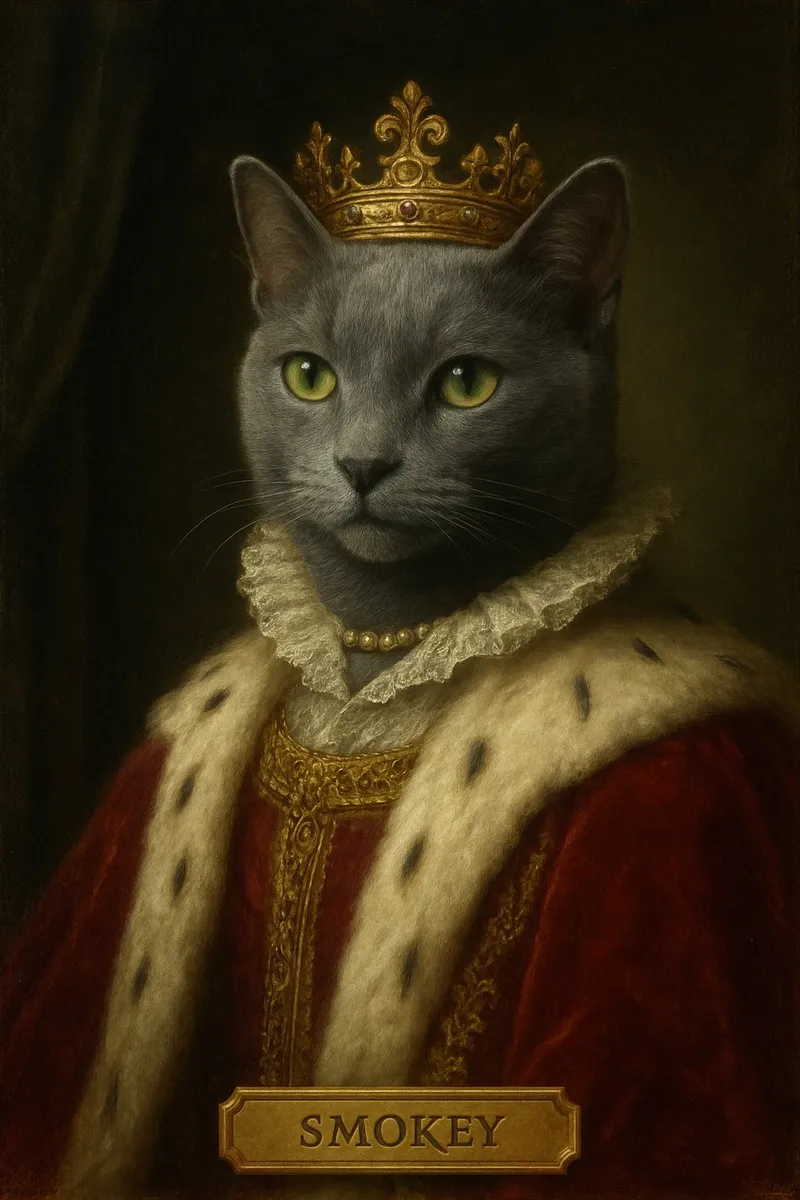 Renaissance Cat portrait in the Royal style