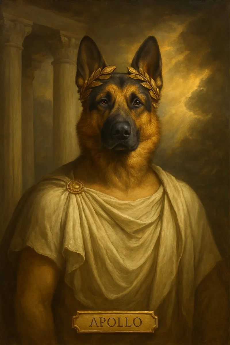 Greek God pet portrait