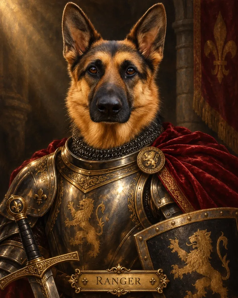 The Knight pet portrait example