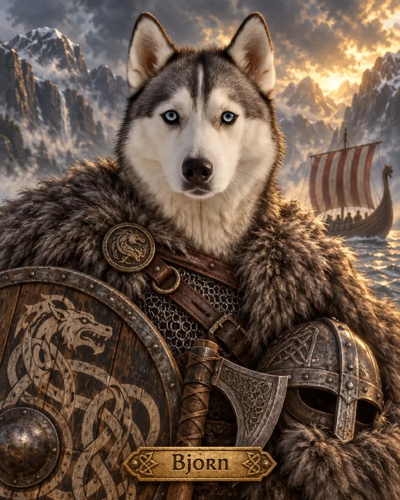 The Viking pet portrait example