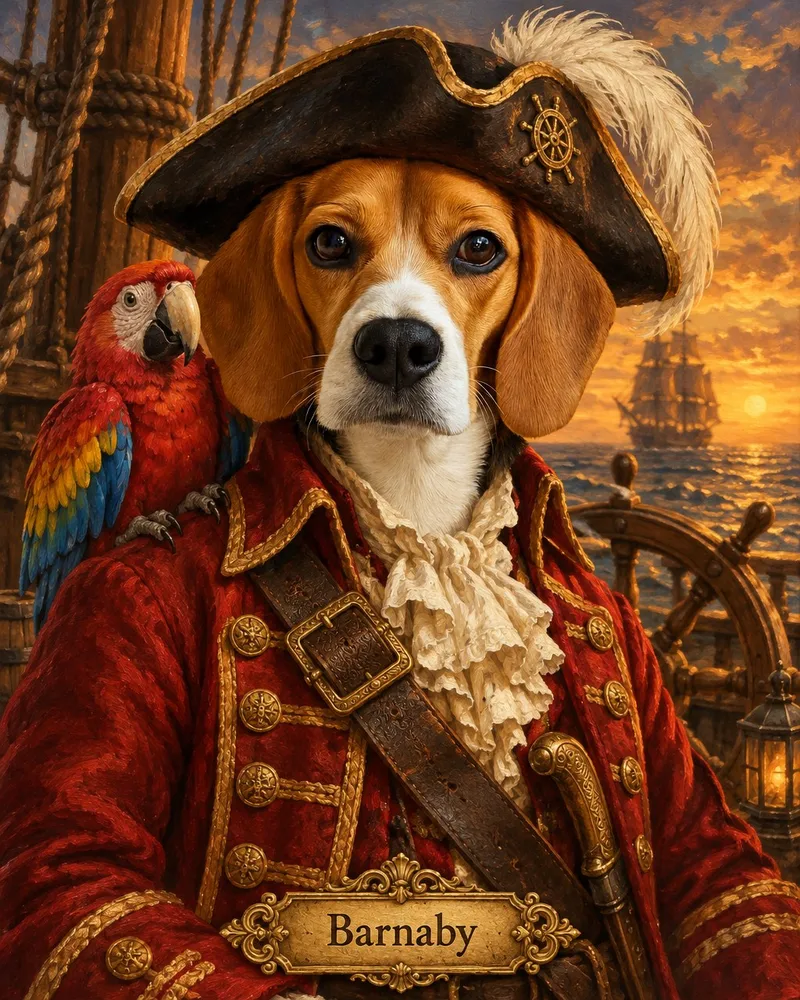The Pirate pet portrait example