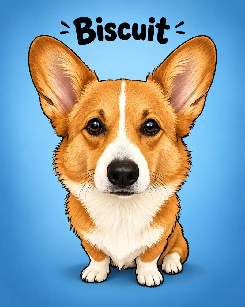 Caricature pet portrait example