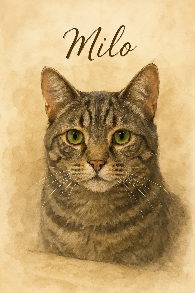 Watercolor Earthy pet portrait